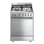 SMEG CX68MF82 CUCINA 60CM 4F/GAS  F.ELETT. 72LT CL.A-10% INOX