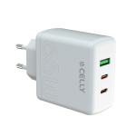 CARICABATT.RETE 2USB-C/1USB-A 65W GAN EVO BIANCO