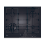 P.COTT.GAS 60CM 4F G.GHISA IN CRISTALLO NERO