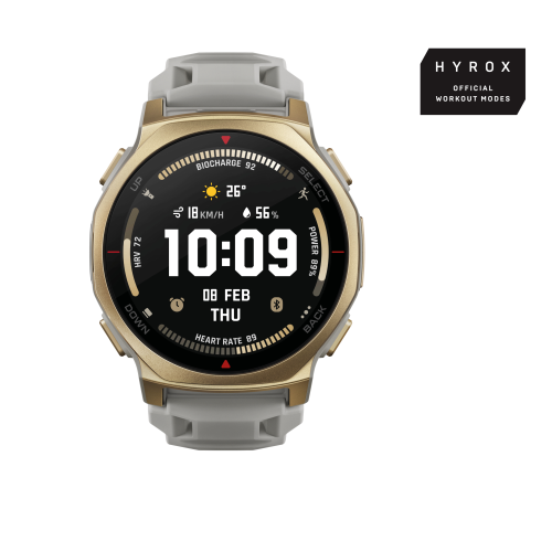 SMART WATCH 1.32' GPS BT WIFI HR GRAY GOLD