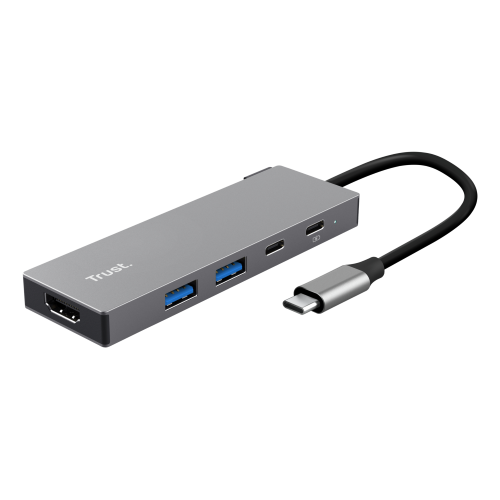 HUB USB-C 5PORTE 2USB-C/2USB-A/HDMI DALYX GRIGIO