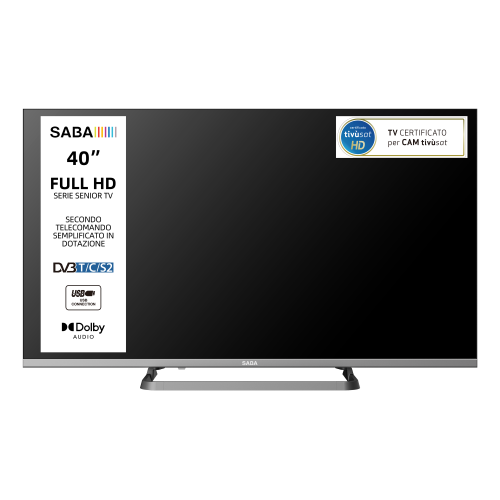 TV LED 40'FHD DVBT2/S2 C/STAND CENTRALE TIVUSAT