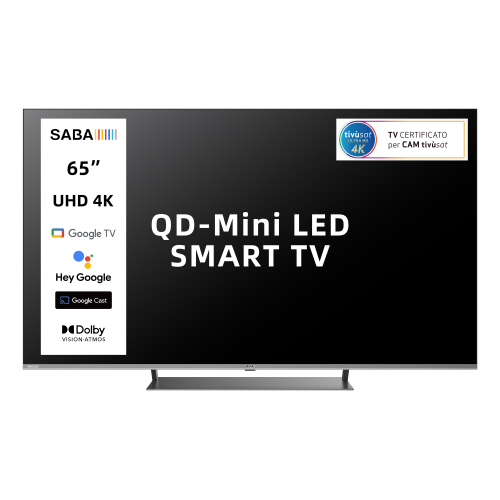 TV QD-MINILED 65'UHD T2/S2 GOOGLE TV STAND CENTR.