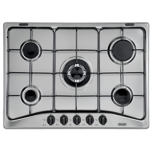 DE LONGHI YAF57ASV PIANO COTTURA GAS 70CM 4F+1TRIPL.CORONA COM.FRONTALI INOX