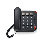 BRONDI BRAVO15NERO TELEFONO CON FILO V.VOCE 10MEM.+3MEM.DEDICATE LED NERO