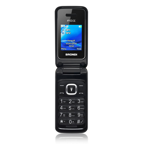 BRONDI FOXNERO CELLULARE QB 1.77" DUALSIM BT FM 1.3MP FLIP NERO