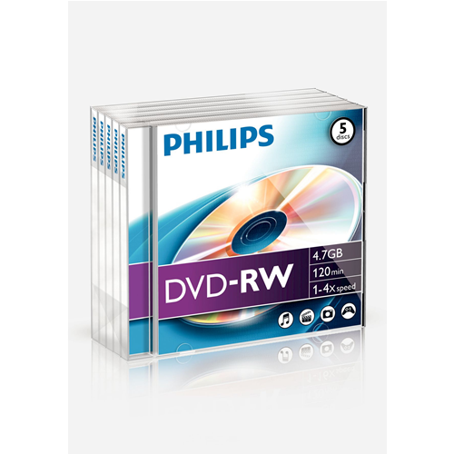PHILIPS PHOVRW4754JC DVD-RW 4.7GB 4X 5-P JC FOIL CONF.5PZ