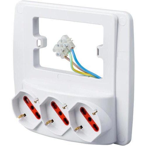 MULTIPRESA DA PARETE 3PRESE SCHUKO 10/16A BIANCO