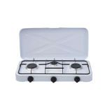 FORNELLO A GAS 3 FUOCHI GPL BIANCO O MARRONE CON COPERCHIO 